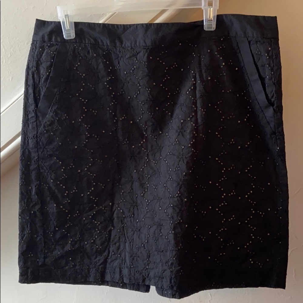 Loft Black Lace Skirt with Pockets